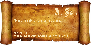 Mocsinka Zsuzsanna névjegykártya